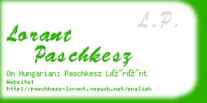 lorant paschkesz business card